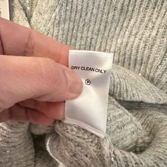 NWT SP MICHAEL STARS Laurel grey sparkle detail woman surplice Wrap rib sweater - Picture 11 of 16